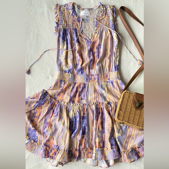 Dear John Anthropologie Melodie Tiered Ruffle Dress in Southwest Meadow Medium - Picture 9 of 16